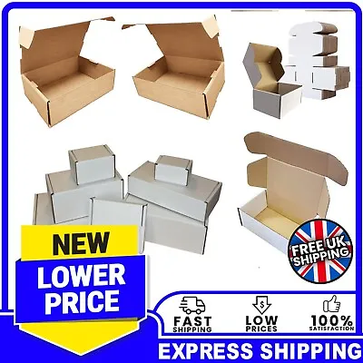 White Or Brown Shipping Cardboard Boxes Postal Mailing Gift Packet Small Parcel • £7.12