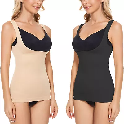 Underbust Tummy Control Body Shaper Slimming Vest SlipSize S-Xl Black & Ude • £10.49