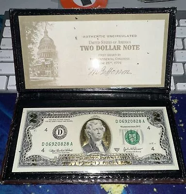 World Reserve Monetary Exchange 2003 A Two Dollar Note In Folder - 22k Gold Plt • $14.99