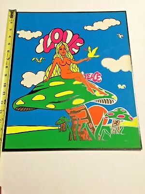 Vintage 1972 Kaymac Peace & Love Blacklite Poster Unused No Pin Holes  • $34.18