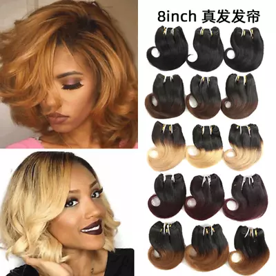 Black Ombré Body Wave Bundles Human Hair 8inch Short Cool Human Hair Bundles 50g • $16.99