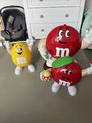£10 • Buy 3x Early 1990s M&M Figures Dispensers Chocolate Advertising 