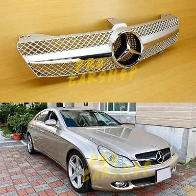 Front Hood Grille Silver Fit CLS-CLASS MERCEDES BENZ W219 2005-2007 Sedan 4DR • $187.81