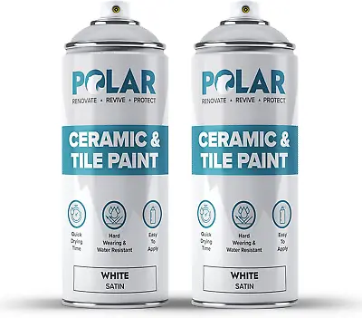 £24.11 • Buy Polar Ceramic & Tile Spray Paint - White - 2 X 400ml - Ideal For Bathroom Bath &