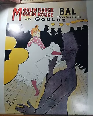 Moulin Rouge La Goulue Toulouse Lautrec Framed Orig. Print Art Poster 28  X 22  • $89.99