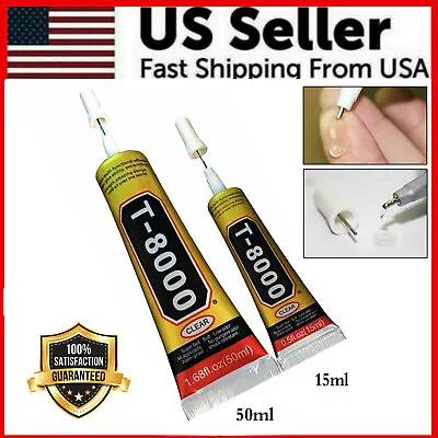 $5.99 • Buy 50ML / 15ML Rhinestone Glue T-8000 Multi-Purpose Adhesive Jewelry Nails Phone US