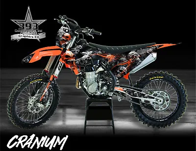 KTM SX - SXF 2019 - 2022 125 - 450 EXC Skull Flame Monster Graphics Orange Decal • $128.22