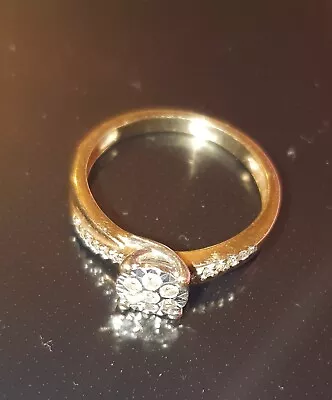 Warren James Engagement Ring 9ct Yellow Gold Diamond Size M • £160
