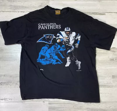 Vintage Carolina Panthers Nutmeg T-Shirt Size XL Embroidered 1993 90s NFL • $41.50