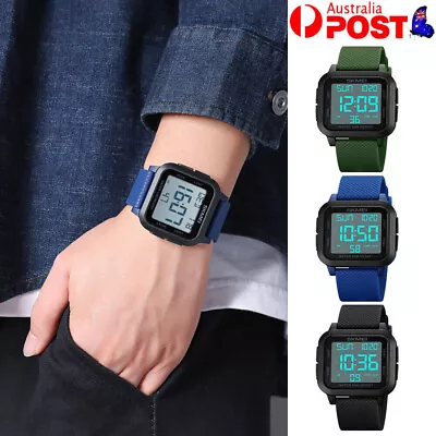 Men's Digital Army Military Sport Watch Quartz Chrono Waterproof LED Wristwatch • $19.95