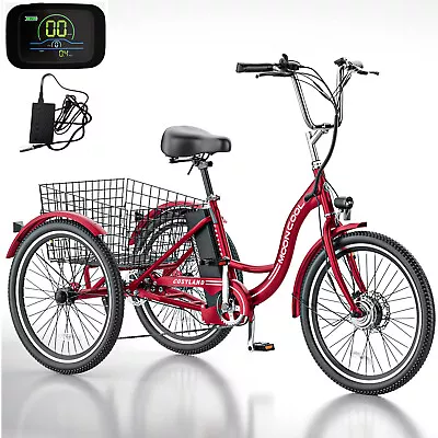 Upgraded 350W Adult Electric Trike Tricycle 36V 14.5AH Lithium Battery ，45miles • $799