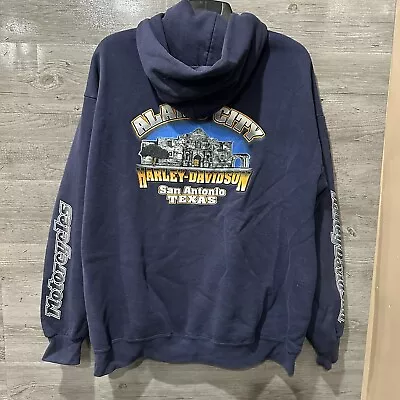 Harley Davidson Graphic Hoodie Sweatshirt Mens 2xL Alamo City San Antonio Texas • $30