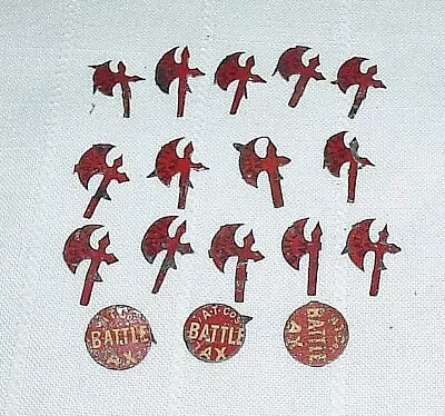 Lot Of 17 Red Metal Battle Ax Tobacco Tags 3 Round 14 Ax Shaped • $15