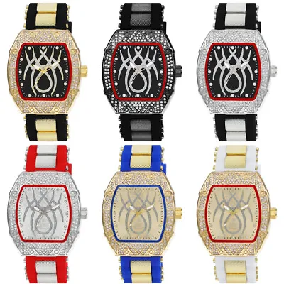 50mm Montres Carlo Fashion Men's Silicone Band Clubbing Hip Hop Luxury Watch • $19.80