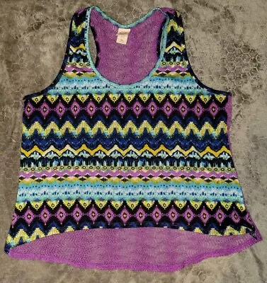 XXL Mossimo High-low Tank Top See Through Crochet Back Geometric Aztec Print • $7