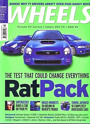 $6.59 • Buy WHEELS Magazine 2002 Feb - M3 V 911 V WRX Sti, Honda S2000 V MX-5, Lexus SC430