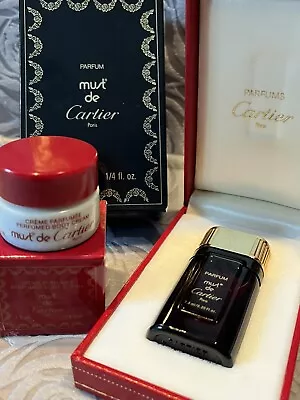 Vintage Must De Cartier 7.5ml FULL Perfume Splash & Must Parfum Cream 1/4 Oz NEW • $249