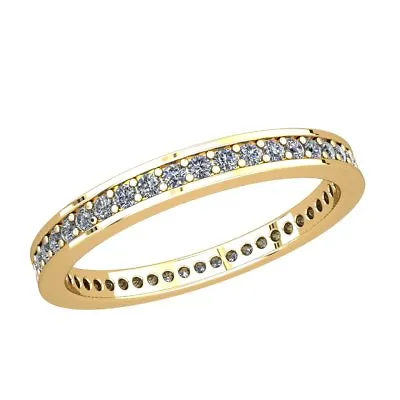 $872.69 • Buy 0.65Ct Round Diamond Eternity Wedding Band Ring 14k Yellow Gold SI2 Prong Ladies