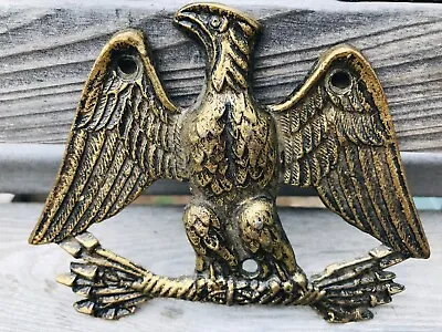 Brass American Eagle Emblem Wall Hanging Open Wings Arrows Bird Metal 5  X 4  • $29.99