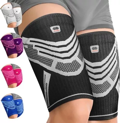 Thigh Compression Sleeve (Pair) Quad Groin And Hamstring Support Upper Leg (L) • $15.85