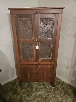 19th Century Antique Pie Safe Punched Tin Cabinet Cupboard • $200