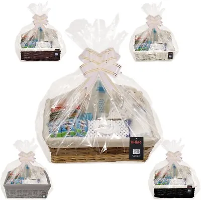 £26.99 • Buy Make Your Own Hamper Wicker Wine Food Basket Cellophane Bow Easter Gift Set Kit