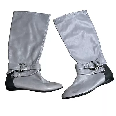 B. Makowsky Leather BFREBAY Gray/black Slouch  Boots 6.5 • $29.95