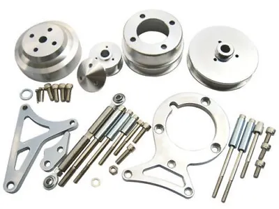 Mustang 5.0L SB Ford 302 Pulley & Bracket Kit Serpentine Kit CNC Billet Alum • $235