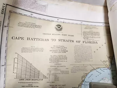 NOAA Nautical Charts Of East Coast (roll Of 22) • $49