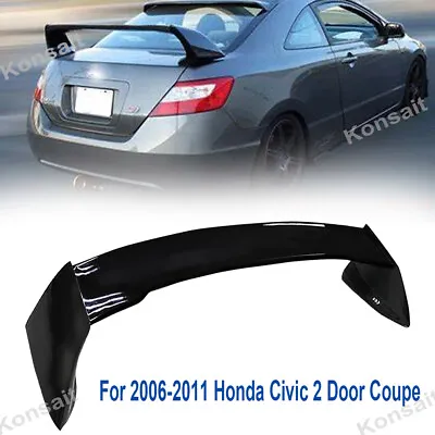 For 06-11 Honda Civic 2DR Coupe Glossy Black Mugen Style RR Trunk Wing Spoiler • $79.49