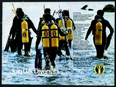 1969 US Divers Scuba Diving Tank 5 Diver Photo Vintage Print Ad • $8.09