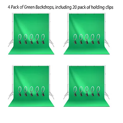 LS [SET OF 4] Green Screen Photography Background Photo Video Backdrop Kit • $27.36