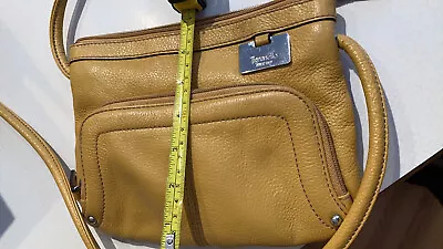 Tignanello Genuine Leather Crossbody Purse Handbag Mustard Color Organizer • $24.50