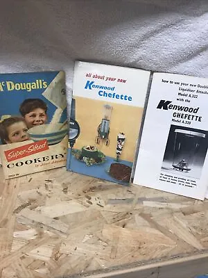 BoMcDougall's Super-Sifted Cookery& Kenwood Chefette 3 Vintage Recipe Books • £10