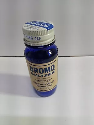 Vintage Bromo Seltzer Cobalt Blue Glass Bottle  • $12.99