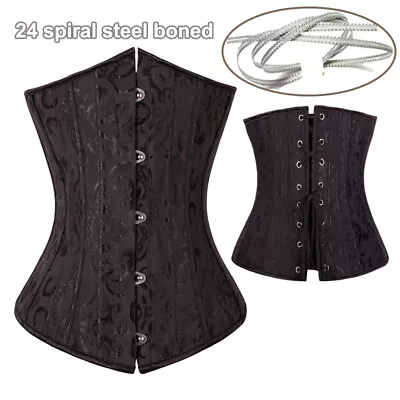 Women Overbust Tops Bustier Steampunk Corsets Waist Trainer Floral Cinchers Plus • $16.76