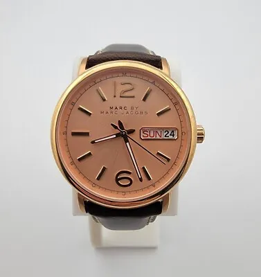 Men's Marc Jacobs MBM3439 Rose Gold Stainless Day/Date Quartz Watch New Battery • $49.99