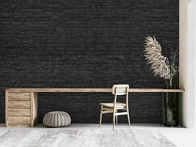 3D Black Brick Wallpaper Wall Mural Removable Self-adhesive 1748 • $349.99