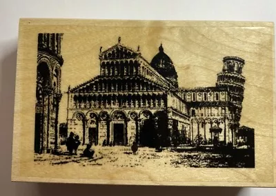 Echoes Des Voyages Leaning Tower Pisa Italy Collage Mixed Media Rubber Stamp • $7.75