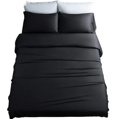 Queen Size Cooling Bamboo Sheets (Queen Black) L7.4 • £48.18