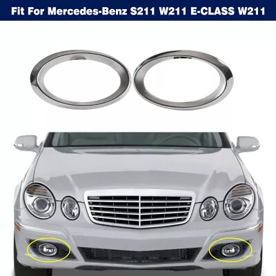 2Pc Front Bumper Fog Light Cover Chrome For Mercedes-Benz S211 W211 E-CLASS W211 • $20.01