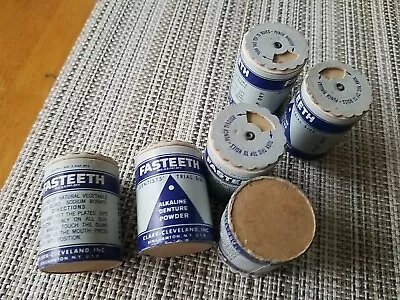 VINTAGE FASTEETH DENTURE POWDER DENTIST TRIAL SIZE CARDBOARD TUBE W CONTENTS  • $14.95