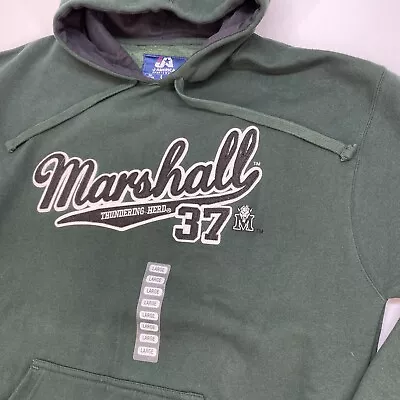 Marshall Thundering Herd Hoodie Sweatshirt J America 1937 Green Mens Large Heavy • $24.76