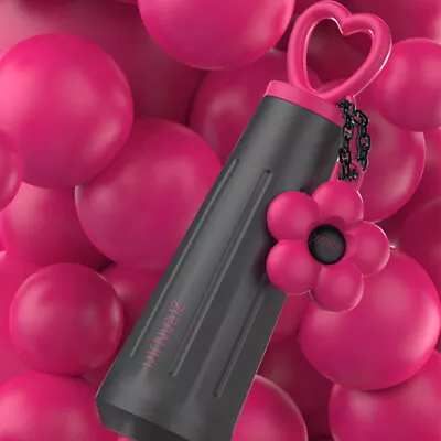 Rose Pink Heart Stainless Steel Insulated Vaccum Cup Flower Pendant Women Gifts • $34.99