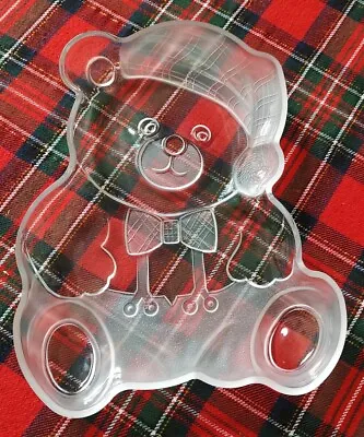 Mikasa Crystal Holiday Teddy Bear Frosted Platter 11  Japan • $9.99