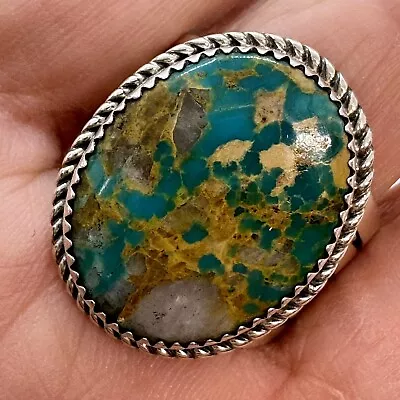 Navajo Natural Turquoise Men's Ring SZ 13.5 Sterling 23.2g Handmade Native • $133.60