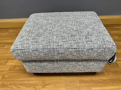 G PLAN SEATTLE Large Padded High Top Footstool In Grey Weave Fabric RRP £414 • £245