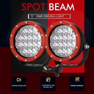$72.96 • Buy Pair 5inch OSRAM LED Driving Work Lights Spotlights Lamp Offroad 4x4 Black Round