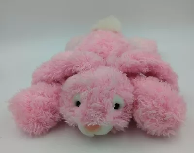 Vintage Yarn Bunny Stuffed Animal Pink Shaggy Fur Floppy Rabbit With Tag  • $25