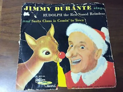 Vintage 1952 Jimmy Durante Rudolph The Red Nosed Reindeer 78 Rpm 10” Golden Reco • $24.99